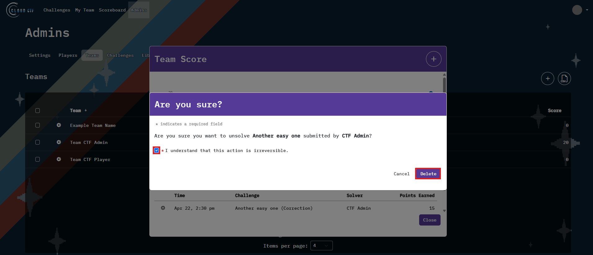 The Confirm button is located at the bottom right of this pop-up window.