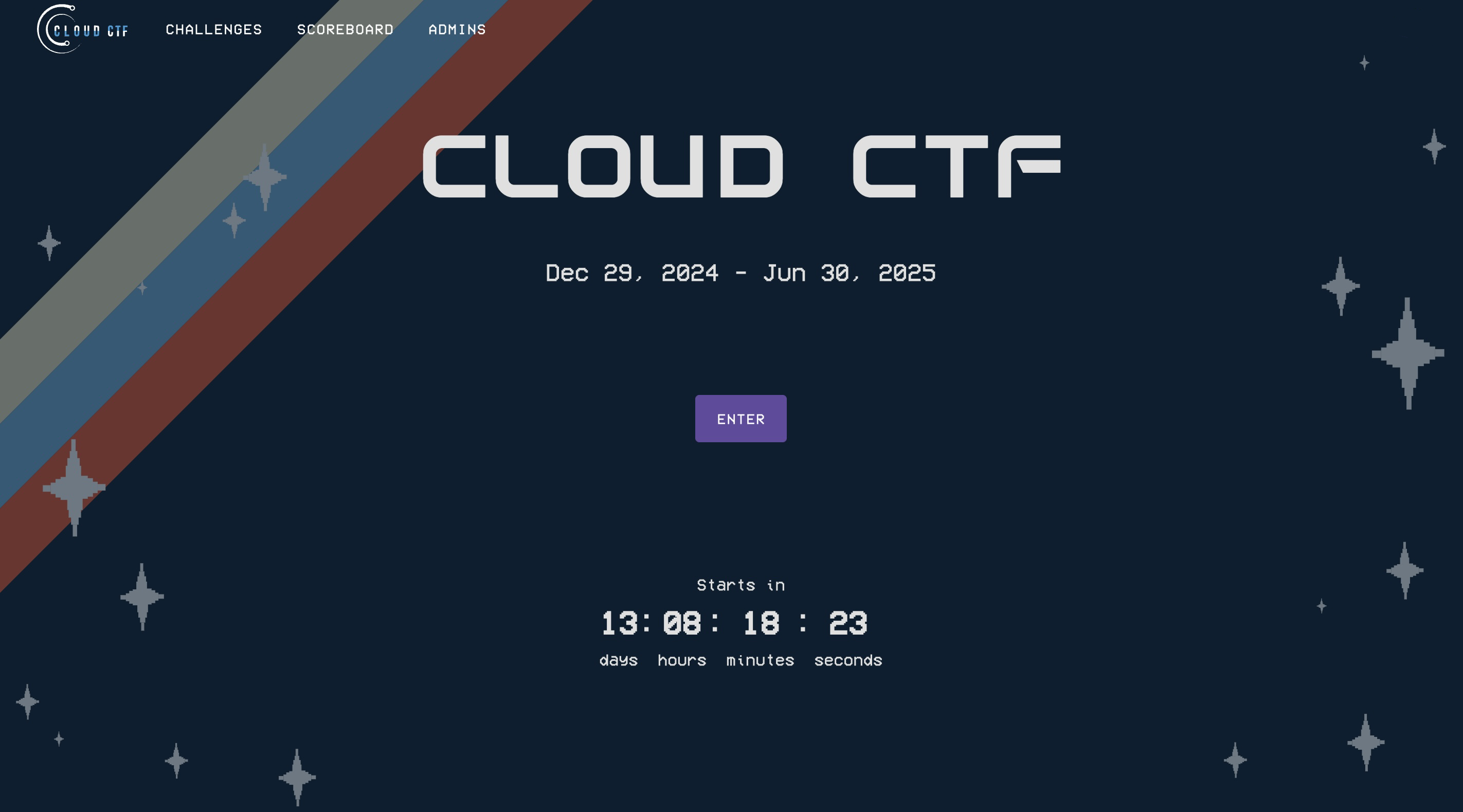 Click "Enter" in the middle of the page to navigate to your CTF environment.