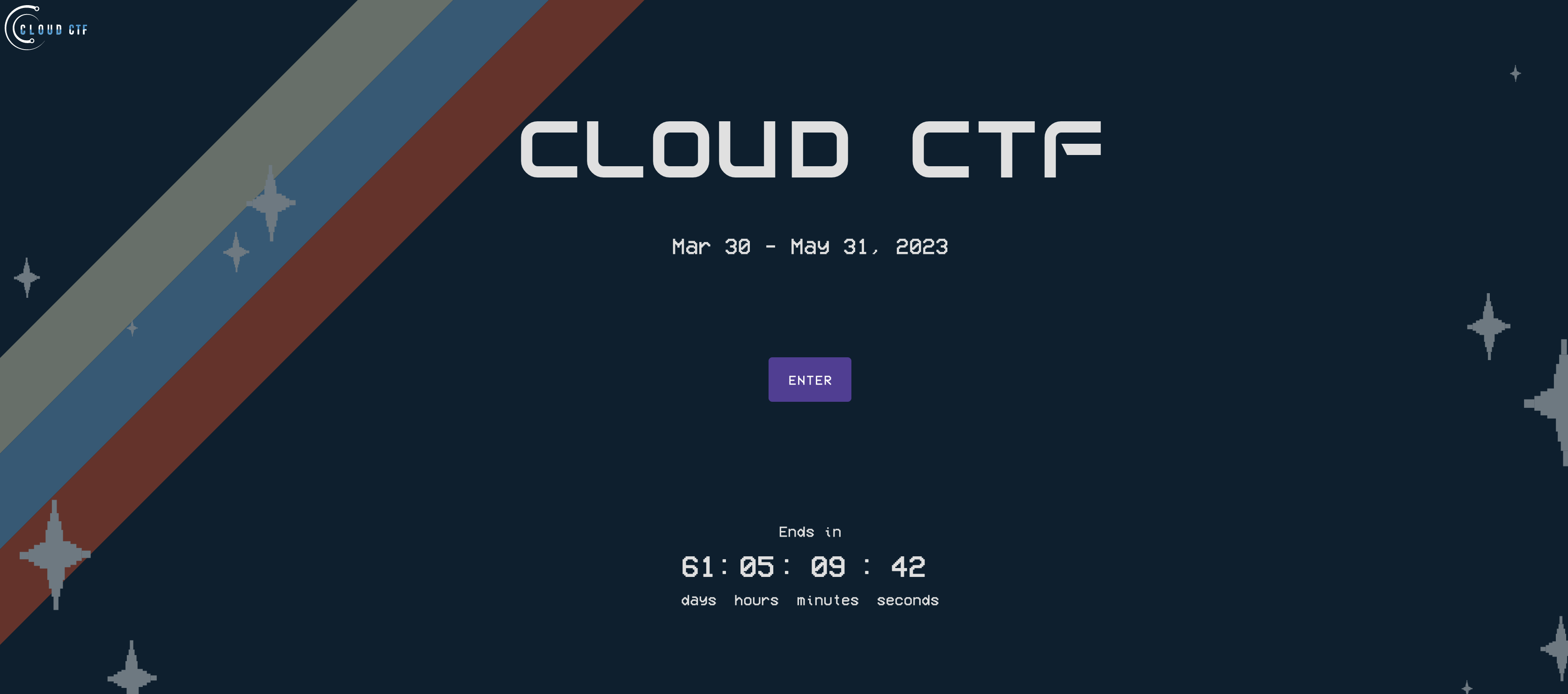 The CloudCTF environment start screen is shown, in a new tab.